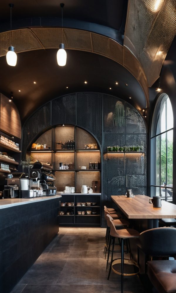 Coffee shop with Expanded Metal Design