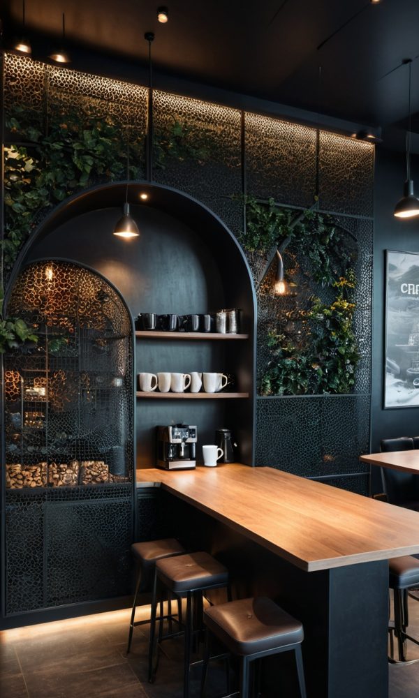 Coffee shop with Expanded Metal Design