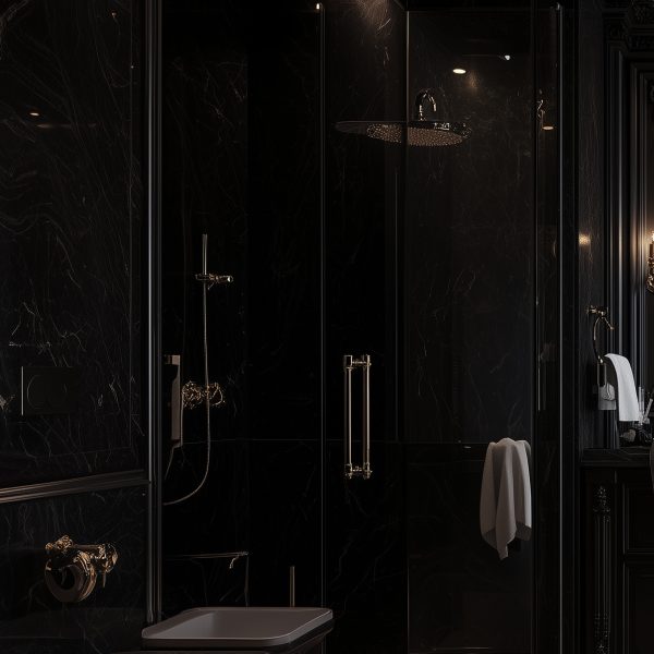 Black apartment interior design