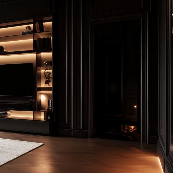 Black apartment interior design