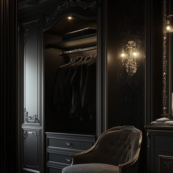 Black apartment interior design