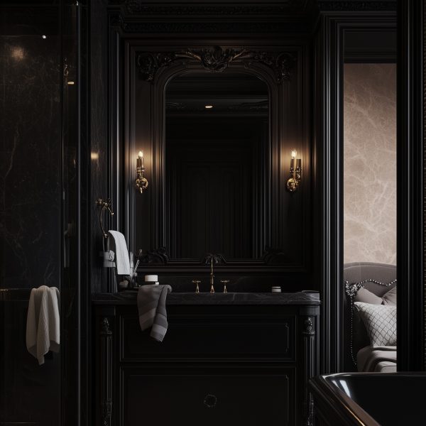 Black apartment interior design